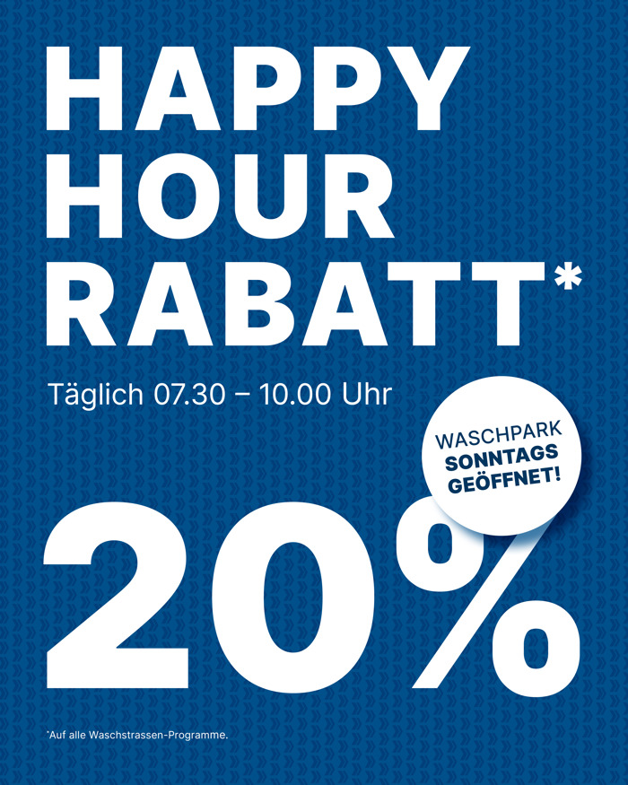 20% Happy Hour Rabatt